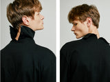 SSY(エスエスワイ)  back button long sleeve chest tip turtle neck black