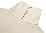 SSY(エスエスワイ)  back button long sleeve chest tip turtle neck ivory