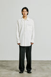 SSY(エスエスワイ)  balmacaan welt pocket shirt jacket white
