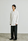 SSY(エスエスワイ)  balmacaan welt pocket shirt jacket white