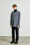 SSY(エスエスワイ)  balmacaan welt pocket shirt jacket grey