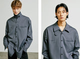 SSY(エスエスワイ)  balmacaan welt pocket shirt jacket grey