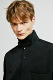 SSY(エスエスワイ)  balmacaan welt pocket shirt jacket black