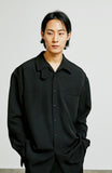 SSY(エスエスワイ)  balmacaan welt pocket shirt jacket black