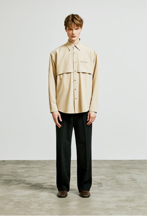 SSY(エスエスワイ)  trench welt pocket shirt jacket beige