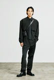 SSY(エスエスワイ)  trench welt pocket shirt jacket black