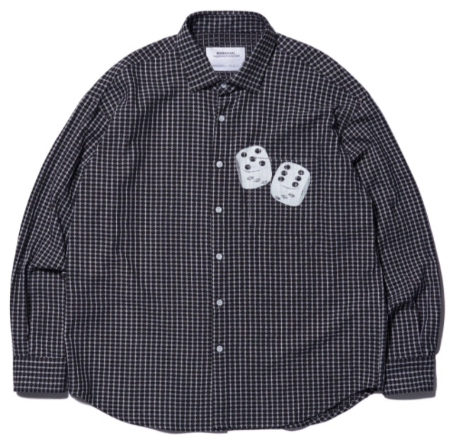 NOMANUAL(ノーマニュアル) SQUARE WORLD SHIRT - BLACK