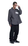 NOMANUAL(ノーマニュアル) SQUARE WORLD SHIRT - BLACK