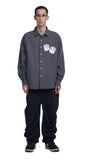 NOMANUAL(ノーマニュアル) SQUARE WORLD SHIRT - BLACK