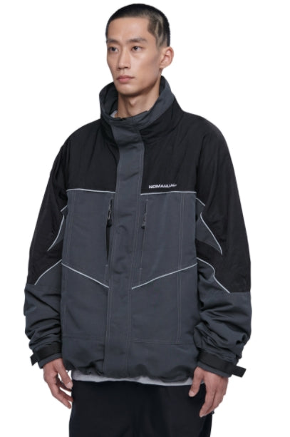 NOMANUAL(ノーマニュアル)    NYLON TRACK JACKET - BLACK