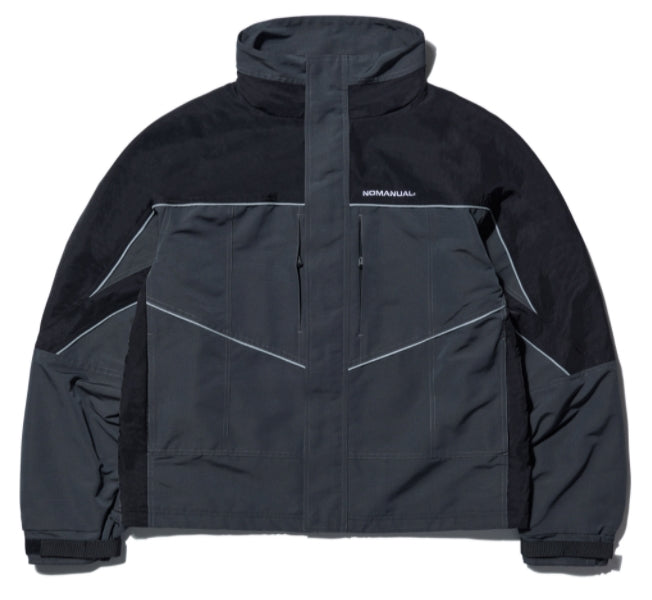 NOMANUAL(ノーマニュアル)    NYLON TRACK JACKET - BLACK