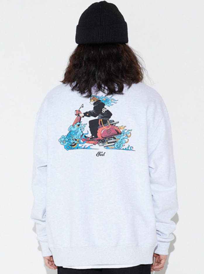 FEEL ENUFF (フィールイナフ) FLAME RIDER CREWNECK / GRAY