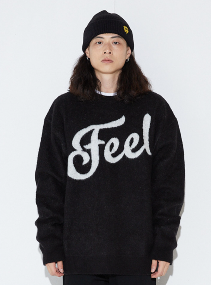 FEEL ENUFF (フィールイナフ) MOHAIR WOOL KNIT / BLACK
