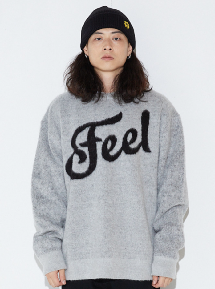 FEEL ENUFF (フィールイナフ) MOHAIR WOOL KNIT / GRAY