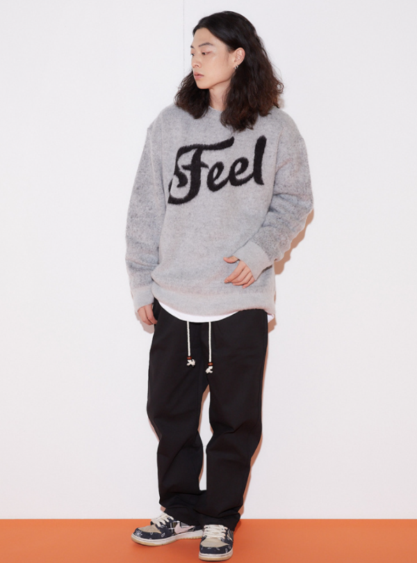 FEEL ENUFF (フィールイナフ) MOHAIR WOOL KNIT / GRAY