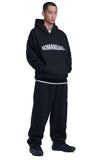 NOMANUAL(ノーマニュアル) BOUCLE ARCH LOGO HOODIE - BLACK