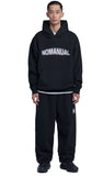 NOMANUAL(ノーマニュアル) BOUCLE ARCH LOGO HOODIE - BLACK