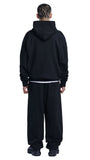 NOMANUAL(ノーマニュアル) BOUCLE ARCH LOGO HOODIE - BLACK