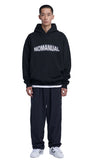 NOMANUAL(ノーマニュアル) BOUCLE ARCH LOGO HOODIE - BLACK