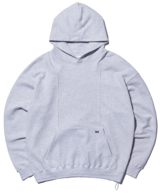 NOMANUAL(ノーマニュアル) PINTUCK HOODIE - WHITE MELANGE