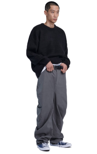 NOMANUAL(ノーマニュアル) PLAIN MOHAIR KNIT - BLACK