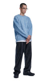 NOMANUAL(ノーマニュアル) PLAIN MOHAIR KNIT - BLUEGRAY