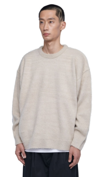 NOMANUAL(ノーマニュアル) PLAIN MOHAIR KNIT - BEIGE