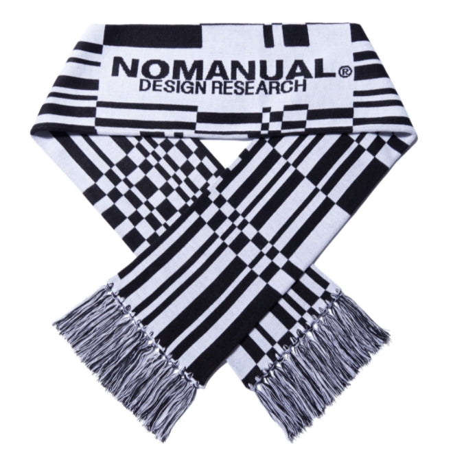 NOMANUAL(ノーマニュアル) SQR JACQUARD MUFFLER - WHITE