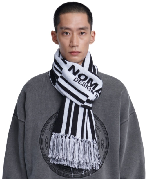 NOMANUAL(ノーマニュアル) SQR JACQUARD MUFFLER - WHITE