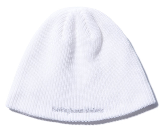 NOMANUAL(ノーマニュアル) SLOGAN BEANIE - WHITE