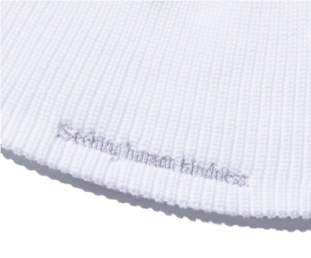 NOMANUAL(ノーマニュアル) SLOGAN BEANIE - WHITE