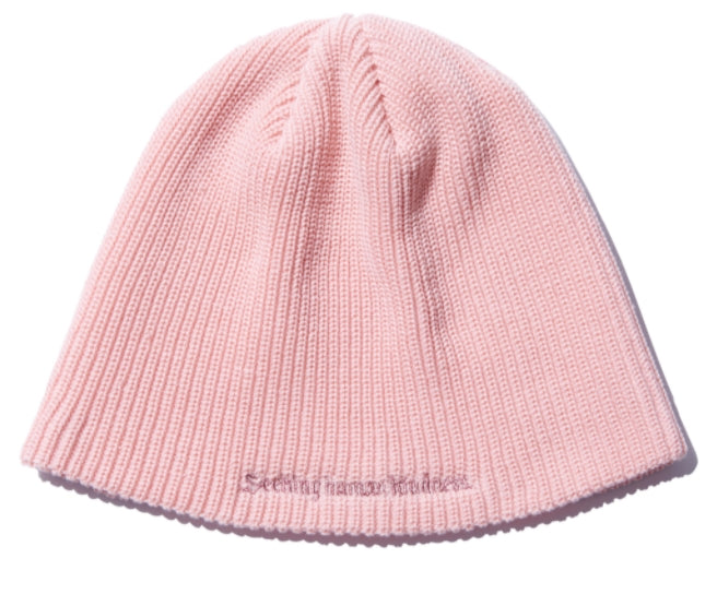 NOMANUAL(ノーマニュアル) SLOGAN BEANIE - PINK