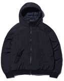 NOMANUAL(ノーマニュアル) NYLON PADDED HOODED ZIP UP JACKET - BLACK