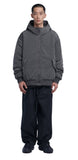 NOMANUAL(ノーマニュアル) NYLON PADDED HOODED ZIP UP JACKET - CHARCOAL
