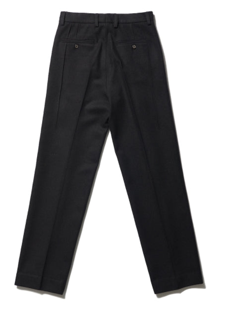 NOMANUAL(ノーマニュアル) 3 PIN TUCK WOOL SLACKS - BLACK