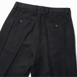 NOMANUAL(ノーマニュアル) 3 PIN TUCK WOOL SLACKS - BLACK