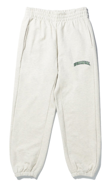 NOMANUAL(ノーマニュアル)  3T ARCH LOGO SWEATPANTS - OATMEAL MELANGE