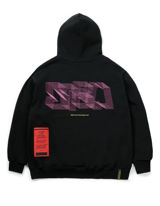 STIGMA(スティグマ)  NOISE OVERSIZED HEAVY SWEAT HOODIE BLACK