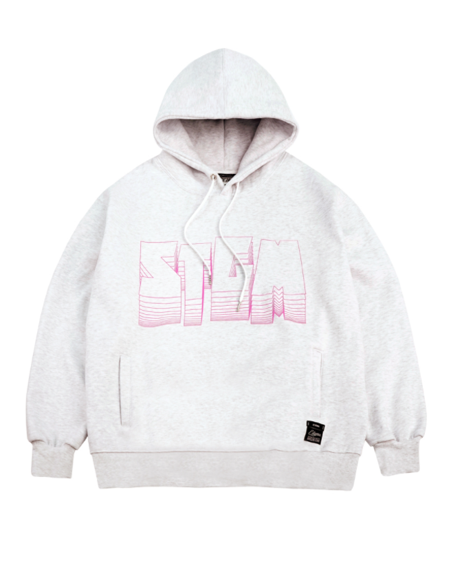 STIGMA(スティグマ)  NOISE OVERSIZED HEAVY SWEAT HOODIE WHITE MELANGE