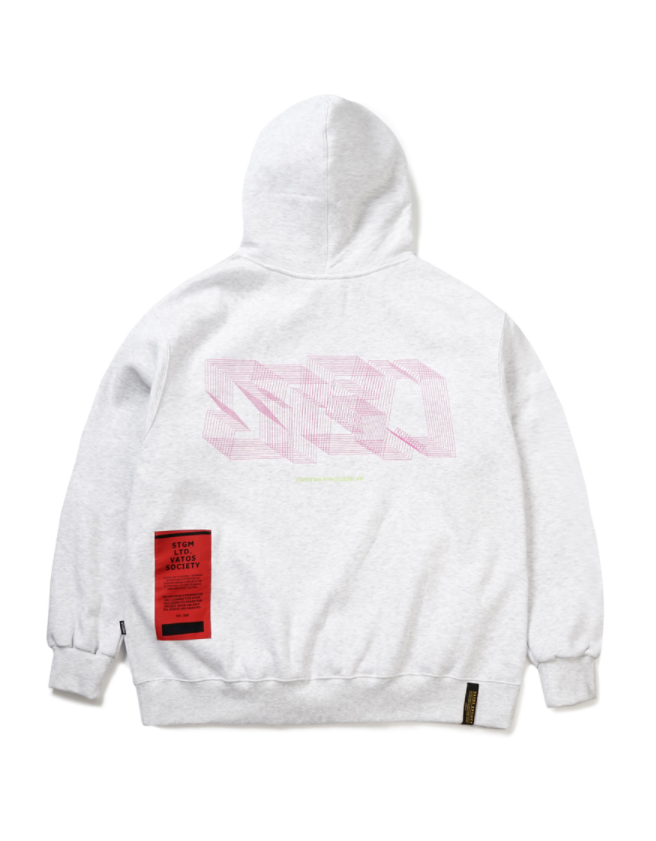 STIGMA(スティグマ)  NOISE OVERSIZED HEAVY SWEAT HOODIE WHITE MELANGE