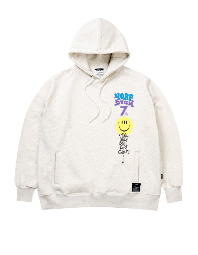 STIGMA(スティグマ)  YORF x STIGMABEAR ON GREEN OVERSIZED HEAVY SWEAT HOODIE OATMEAL