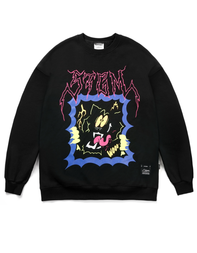 STIGMA(スティグマ)  NIGHTMARE OVERSIZED HEAVY SWEAT CREWNECK BLACK