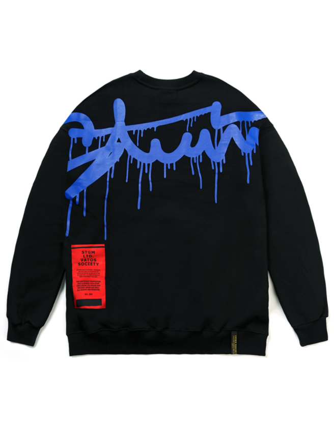 STIGMA(スティグマ)  DRIP OVERSIZED HEAVY SWEAT CREWNECK BLACK