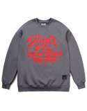 STIGMA(スティグマ)  DRIP OVERSIZED HEAVY SWEAT CREWNECK PURPLE GRAY
