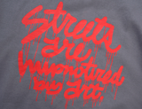 STIGMA(スティグマ)  DRIP OVERSIZED HEAVY SWEAT CREWNECK PURPLE GRAY