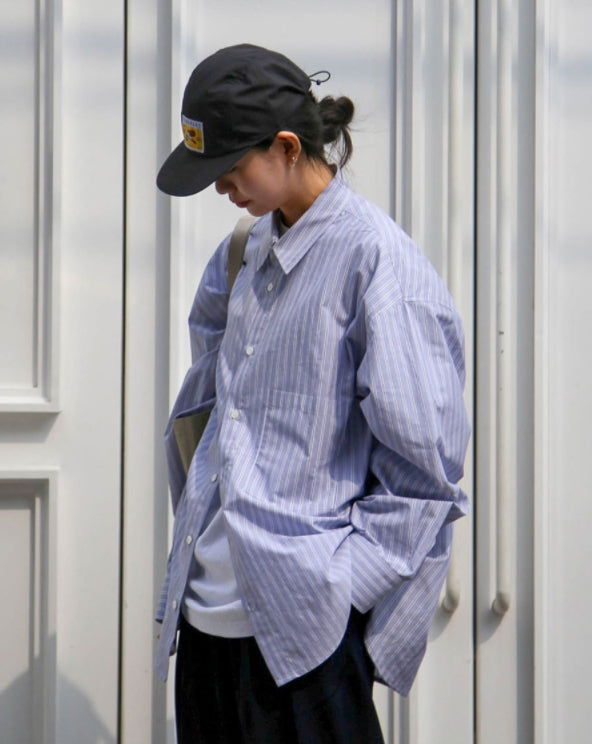Q CUMBERS (キューカンバース)　CITY GUY SHIRTS/ Navy stripe