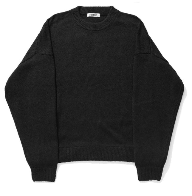 Q CUMBERS (キューカンバース)　OVERSIZED PULLOVER KNIT/ Black