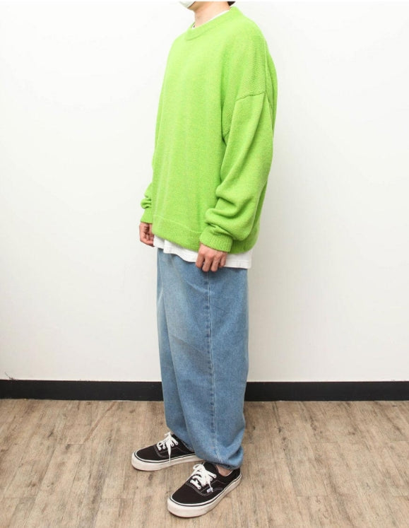 Q CUMBERS (キューカンバース)　OVERSIZED PULLOVER KNIT / Green