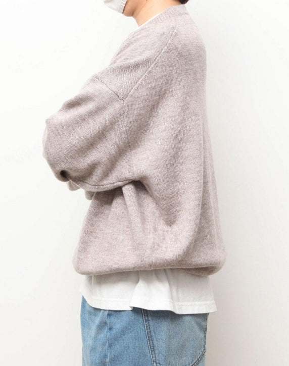Q CUMBERS (キューカンバース)　OVERSIZED PULLOVER KNIT/ Oatmeal