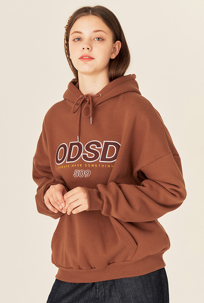 Odd Studio (オッドスタジオ)　ODSD LOGO HOODIE-BROWN